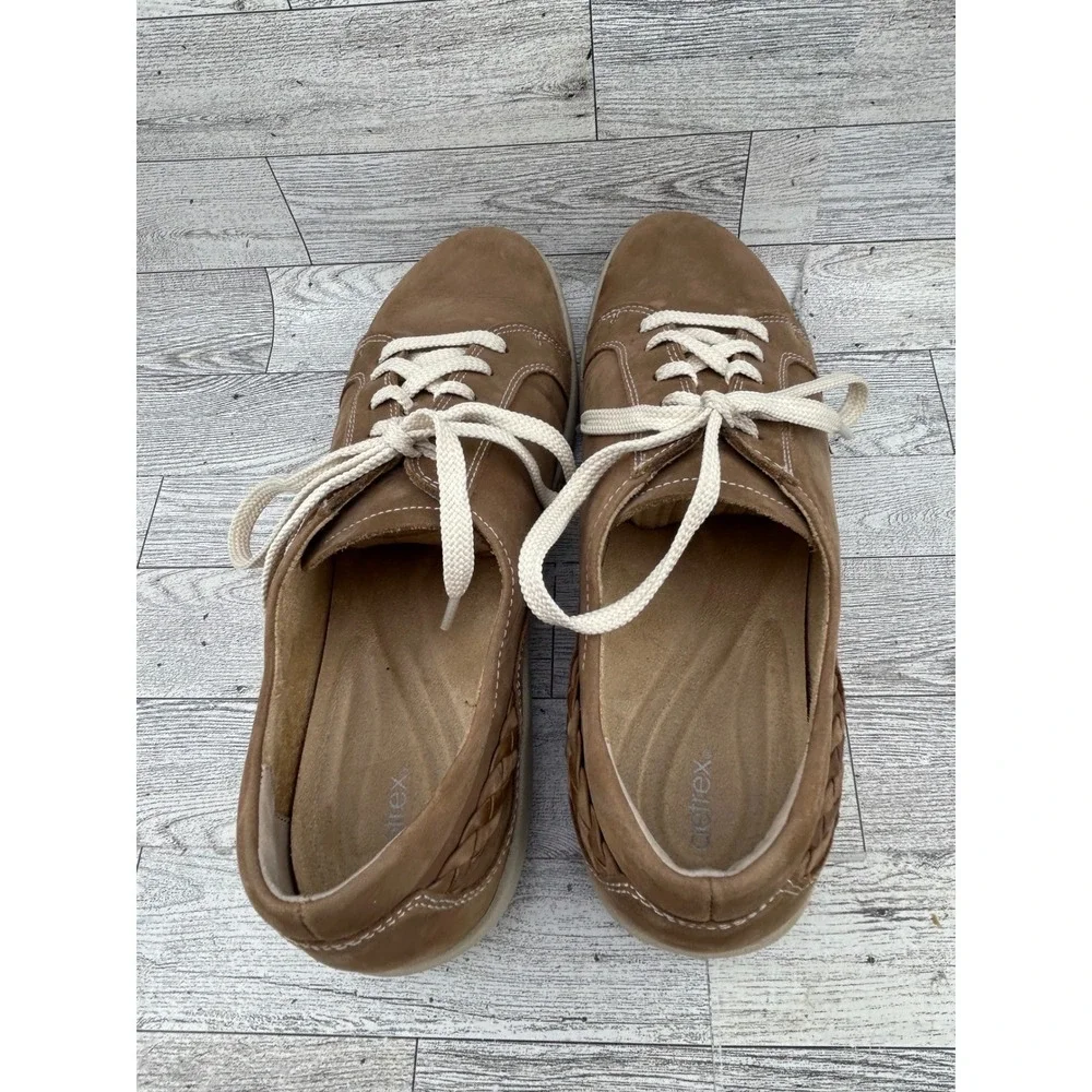 Aetrex DM302 Brown Leather Lace Up Orthopedic Walking Sneakers Men Sz 10.5-11‎